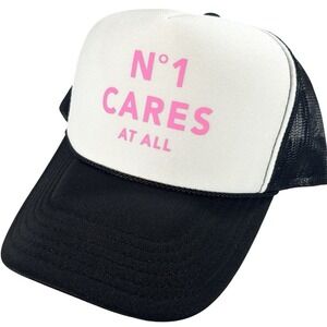New Women's Trucker Hat No One Cares SnapBack Black White Pink Sarcastic